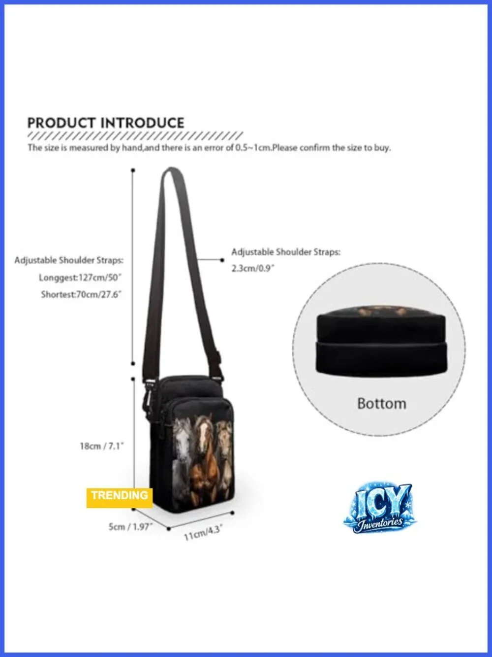 Mini Crossbody Phone Purse for Women, Polyester Messenger Pouch, Adjustable